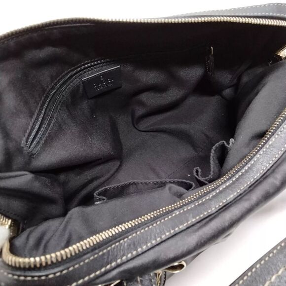 Auth Gucci Black Polished Leather Duchessa Boston Duffel Bag - Picture 7 of 9